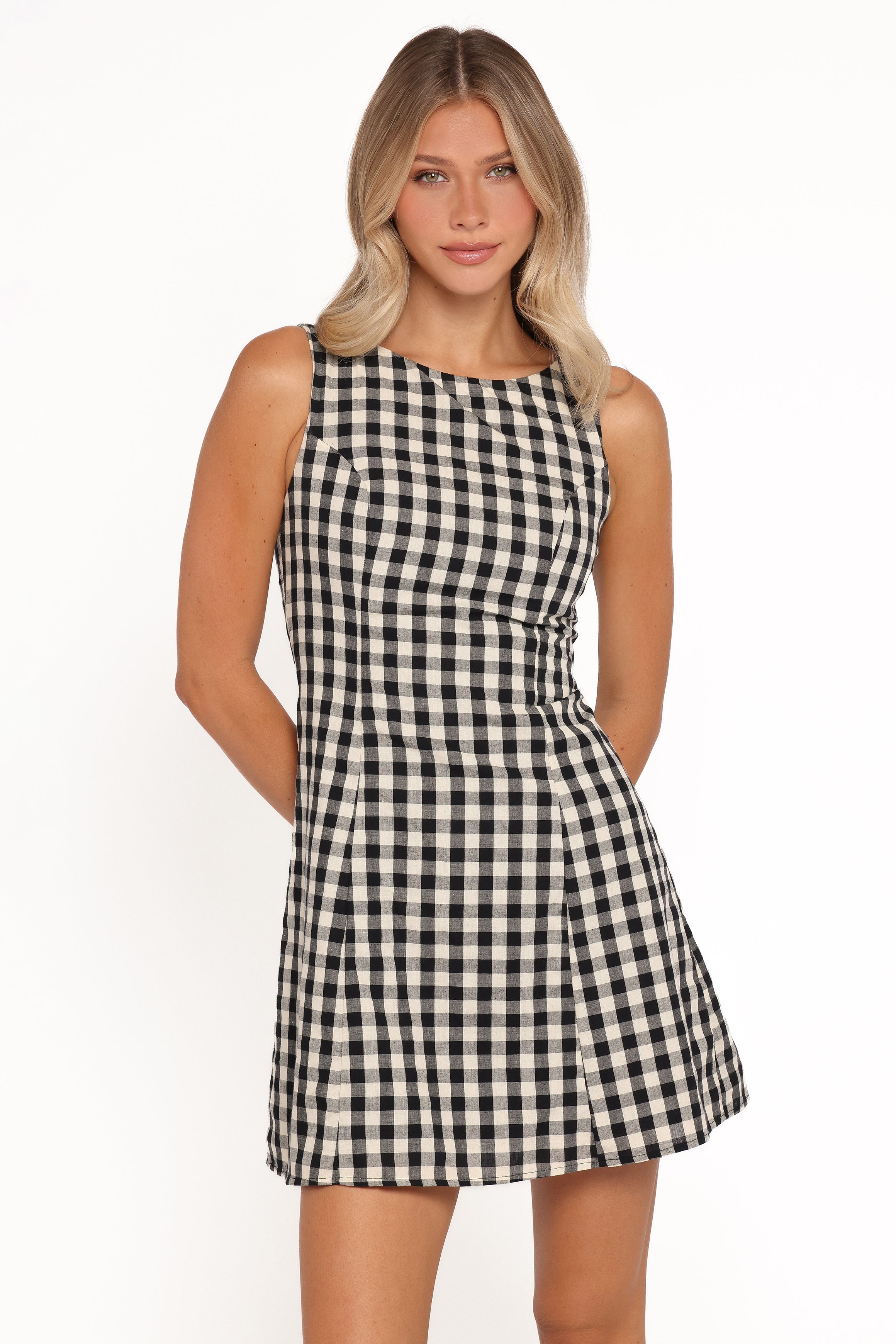 Petal and Pup USA DRESSES Circe Mini Dress - Black Gingham