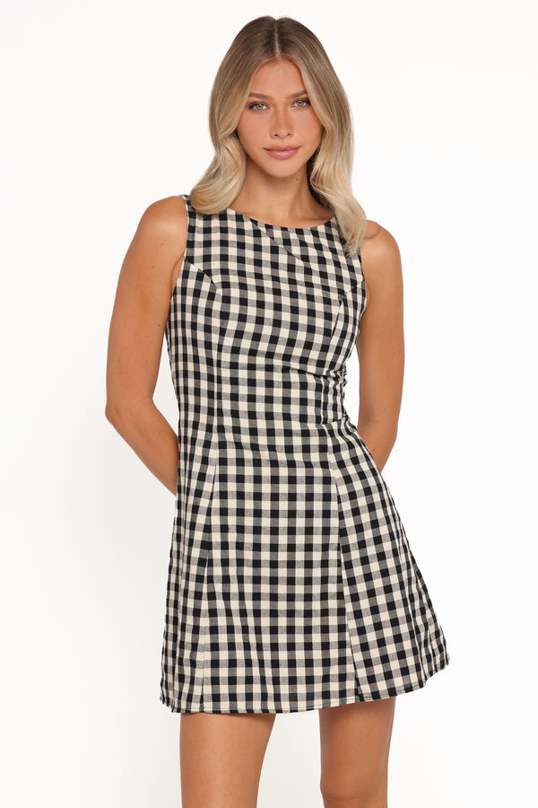 Petal and Pup USA DRESSES Circe Mini Dress - Black Gingham
