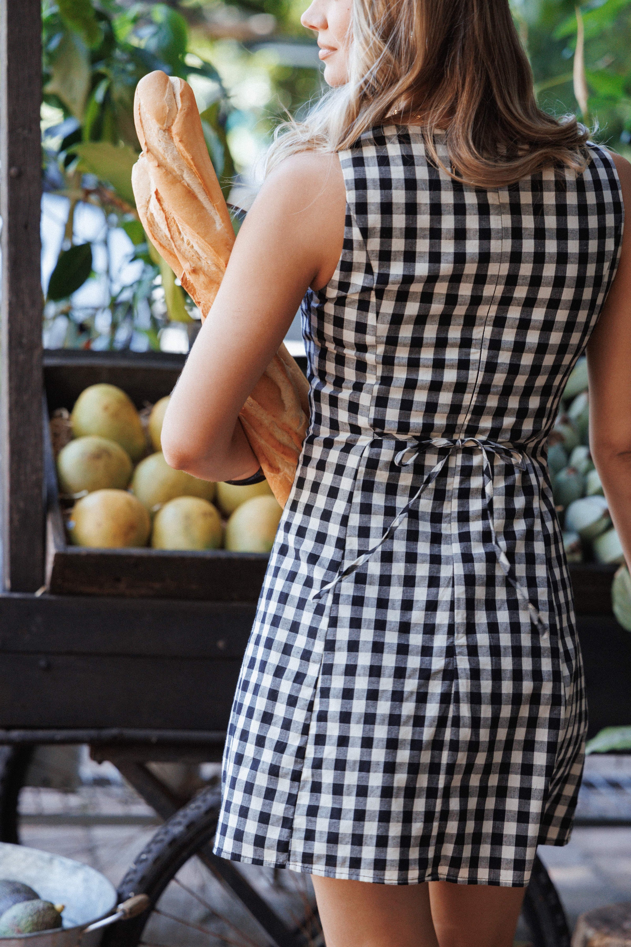 black gingham dress Circe Mini Dress - Black Gingham
