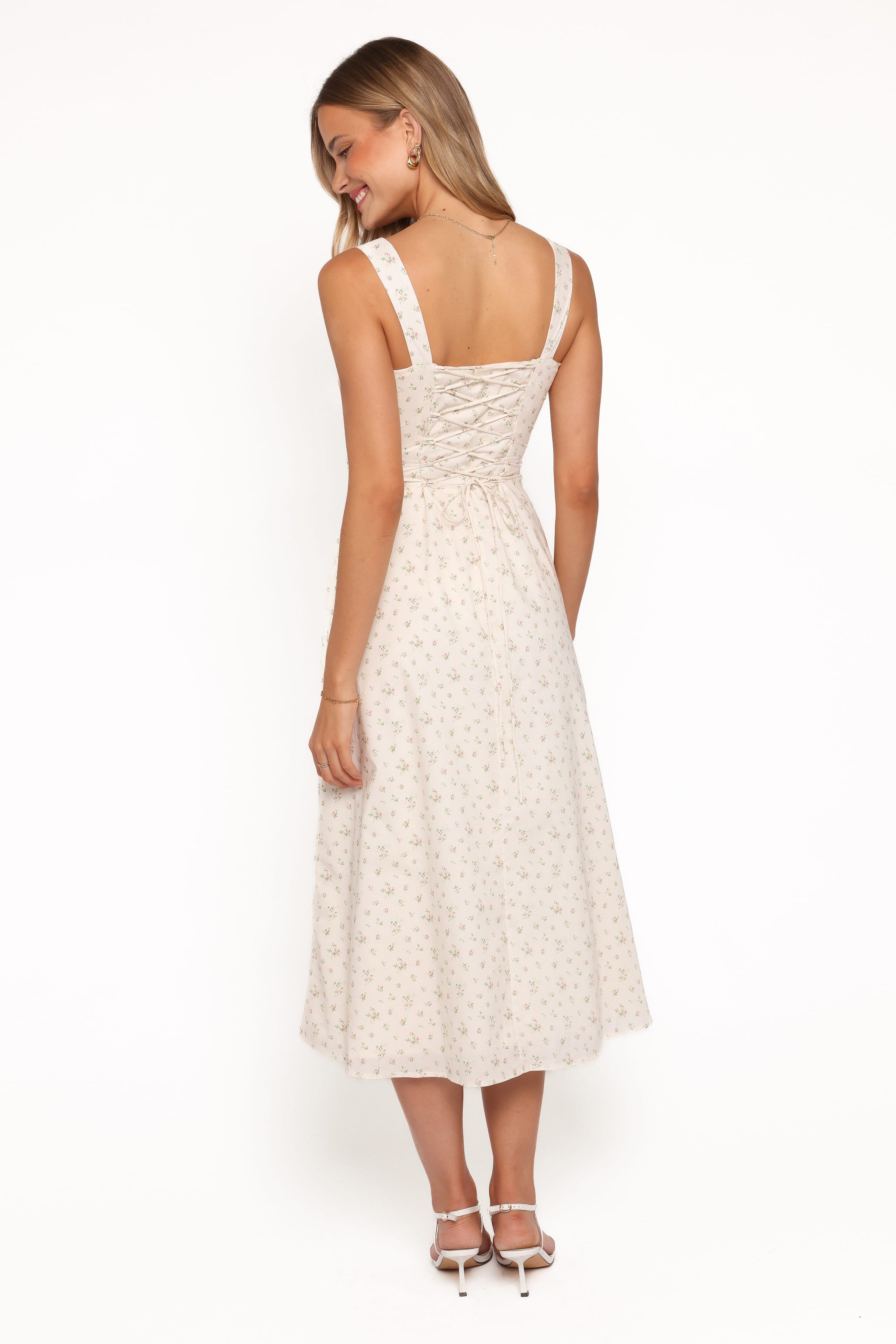 Petal and Pup USA DRESSES Clarissa Midi Dress - White Betty