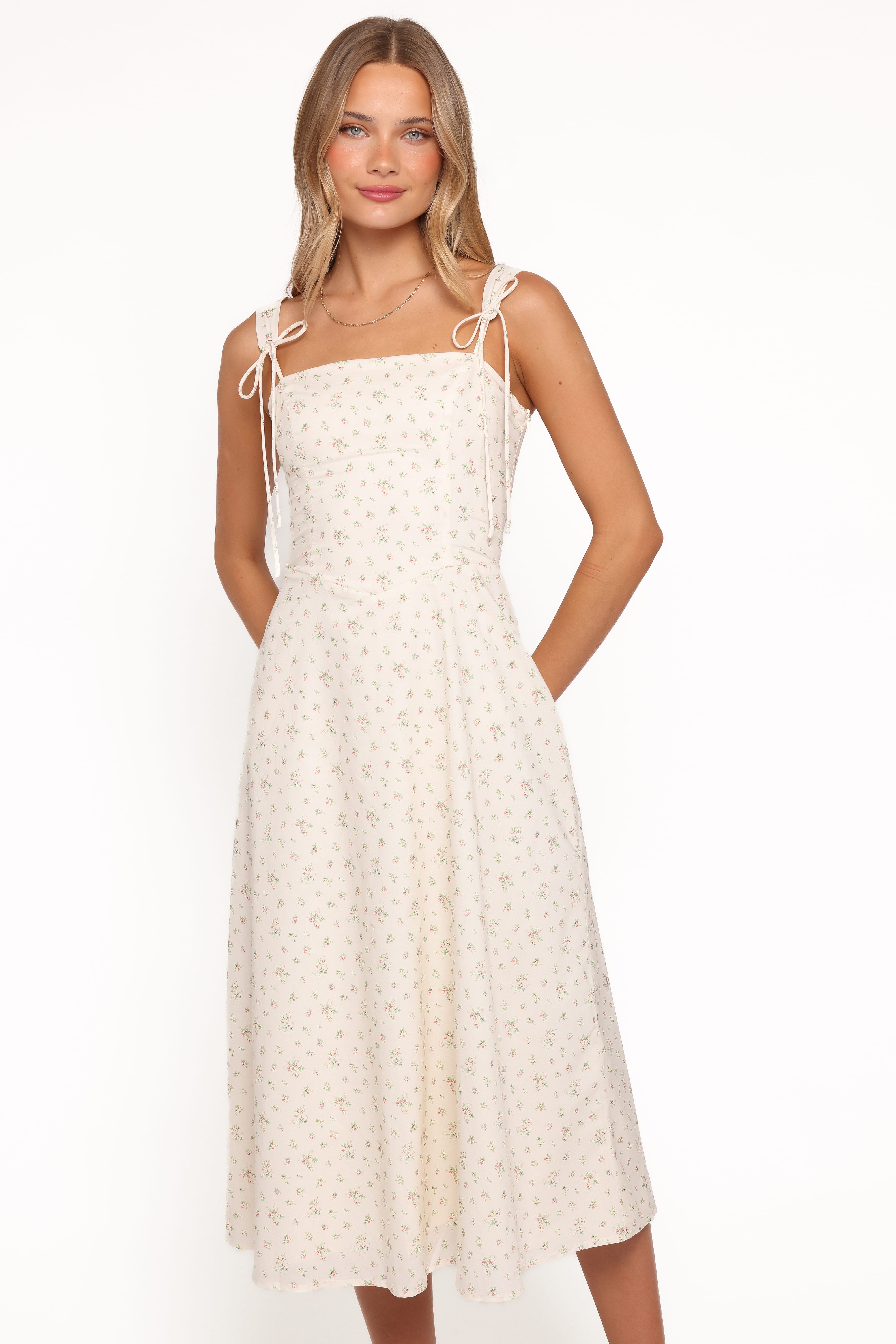 Petal and Pup USA DRESSES Clarissa Midi Dress - White Betty