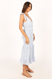Petal and Pup USA DRESSES Claudia Ruffle Maxi Dress - Blue