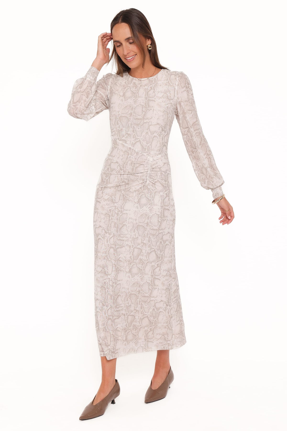 Petal and Pup USA DRESSES Clemens Mesh Maxi Dress - Snake Print