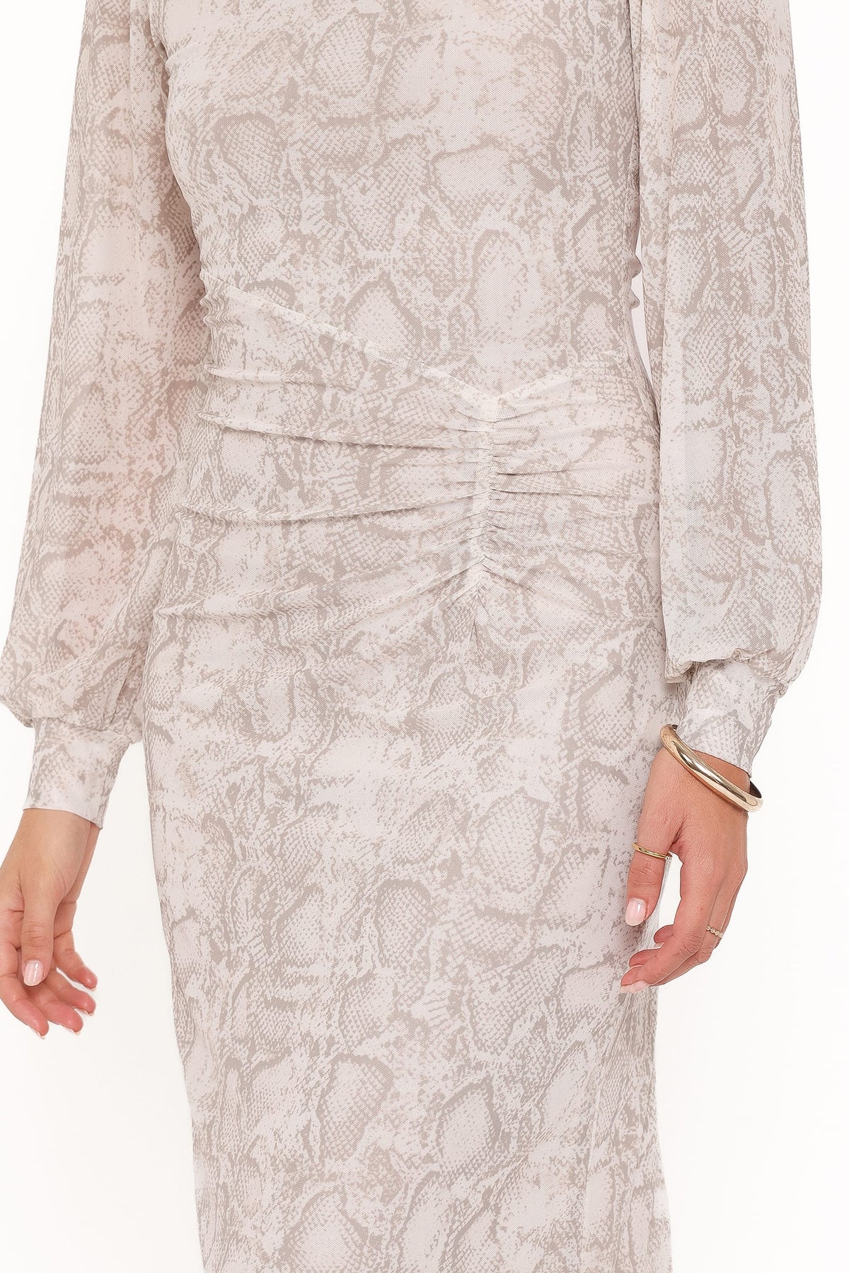 Petal and Pup USA DRESSES Clemens Mesh Maxi Dress - Snake Print