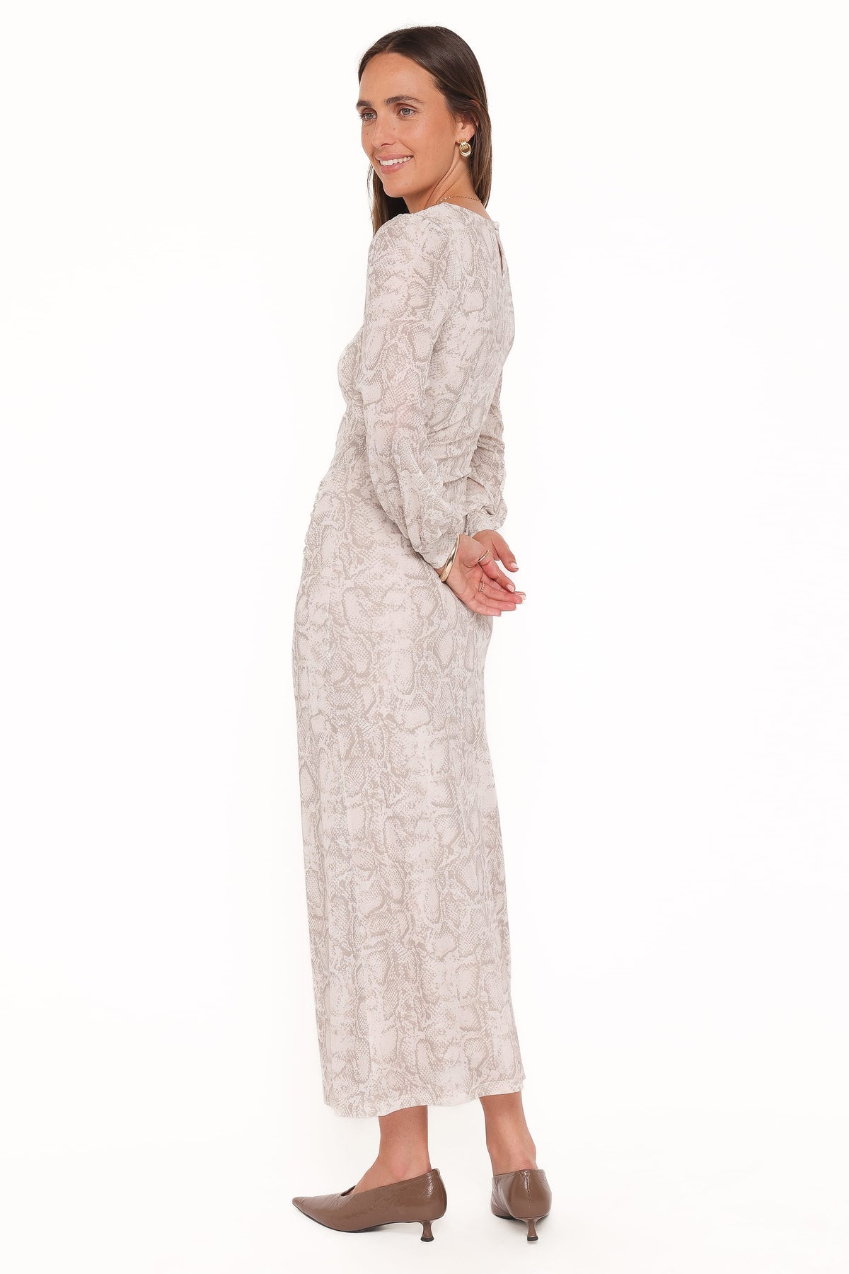 Petal and Pup USA DRESSES Clemens Mesh Maxi Dress - Snake Print