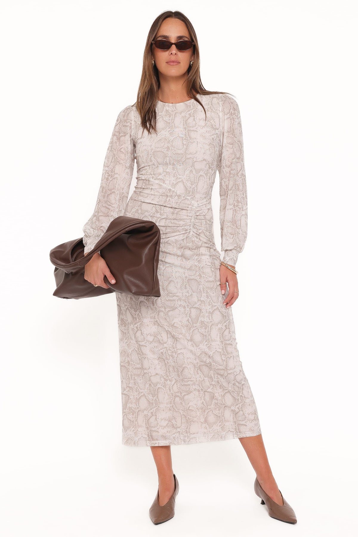Petal and Pup USA DRESSES Clemens Mesh Maxi Dress - Snake Print