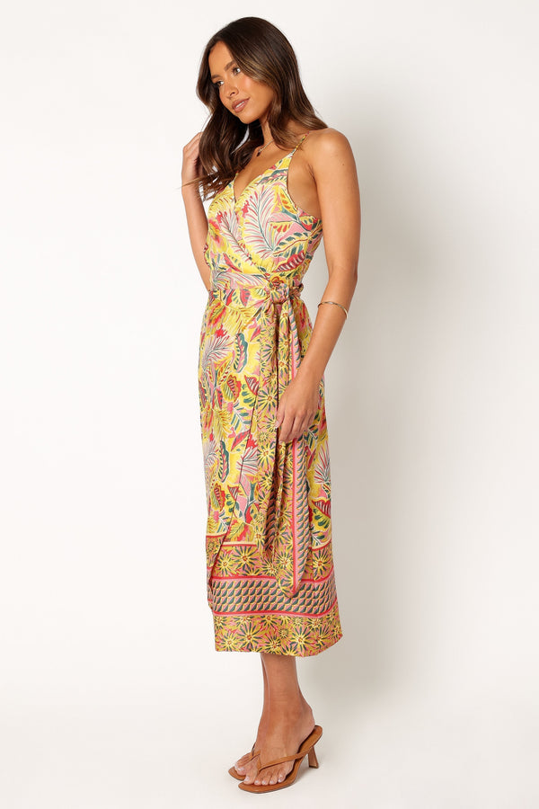 Petal and Pup USA DRESSES Clement Wrap Midi Dress - Tropical