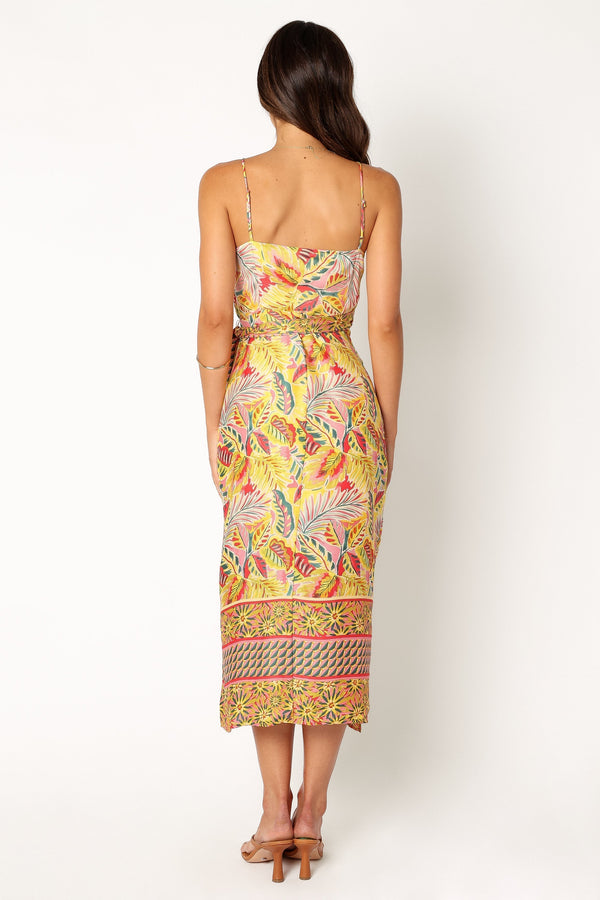 Petal and Pup USA DRESSES Clement Wrap Midi Dress - Tropical