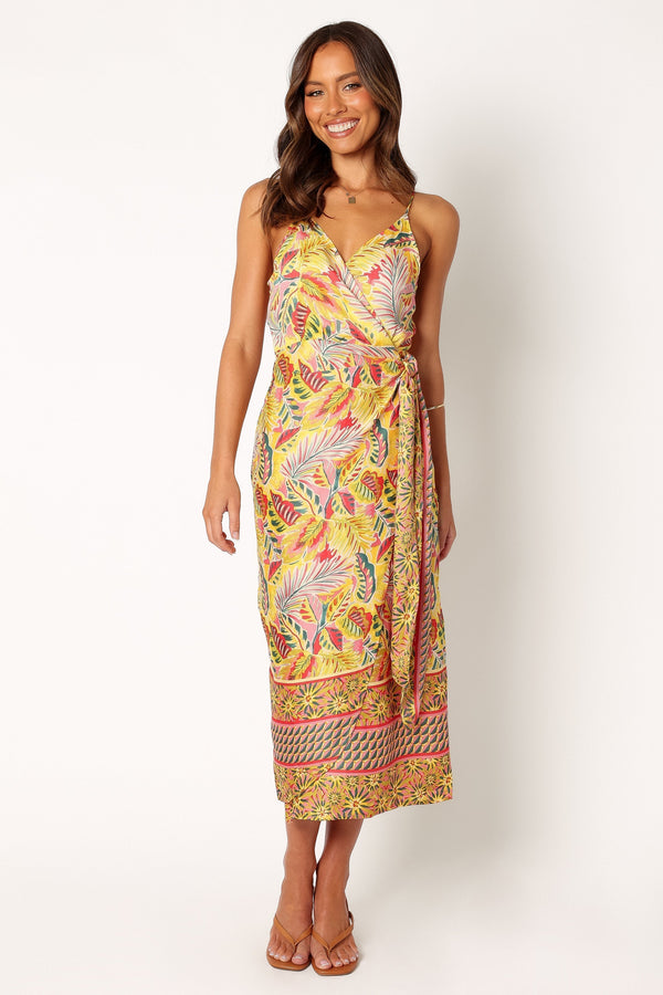 Petal and Pup USA DRESSES Clement Wrap Midi Dress - Tropical