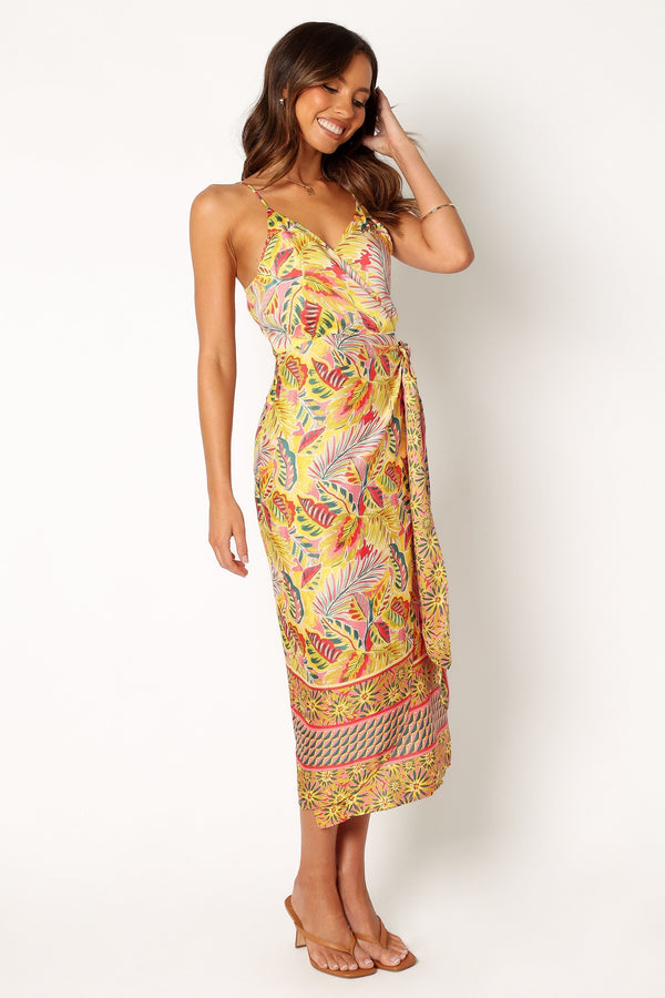 Petal and Pup USA DRESSES Clement Wrap Midi Dress - Tropical