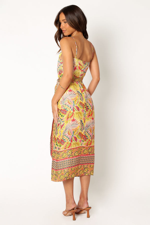 Petal and Pup USA DRESSES Clement Wrap Midi Dress - Tropical