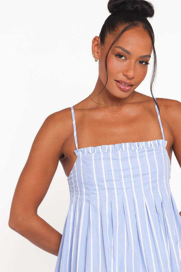 Petal and Pup USA DRESSES Cole Mini Dress - Blue Stripe