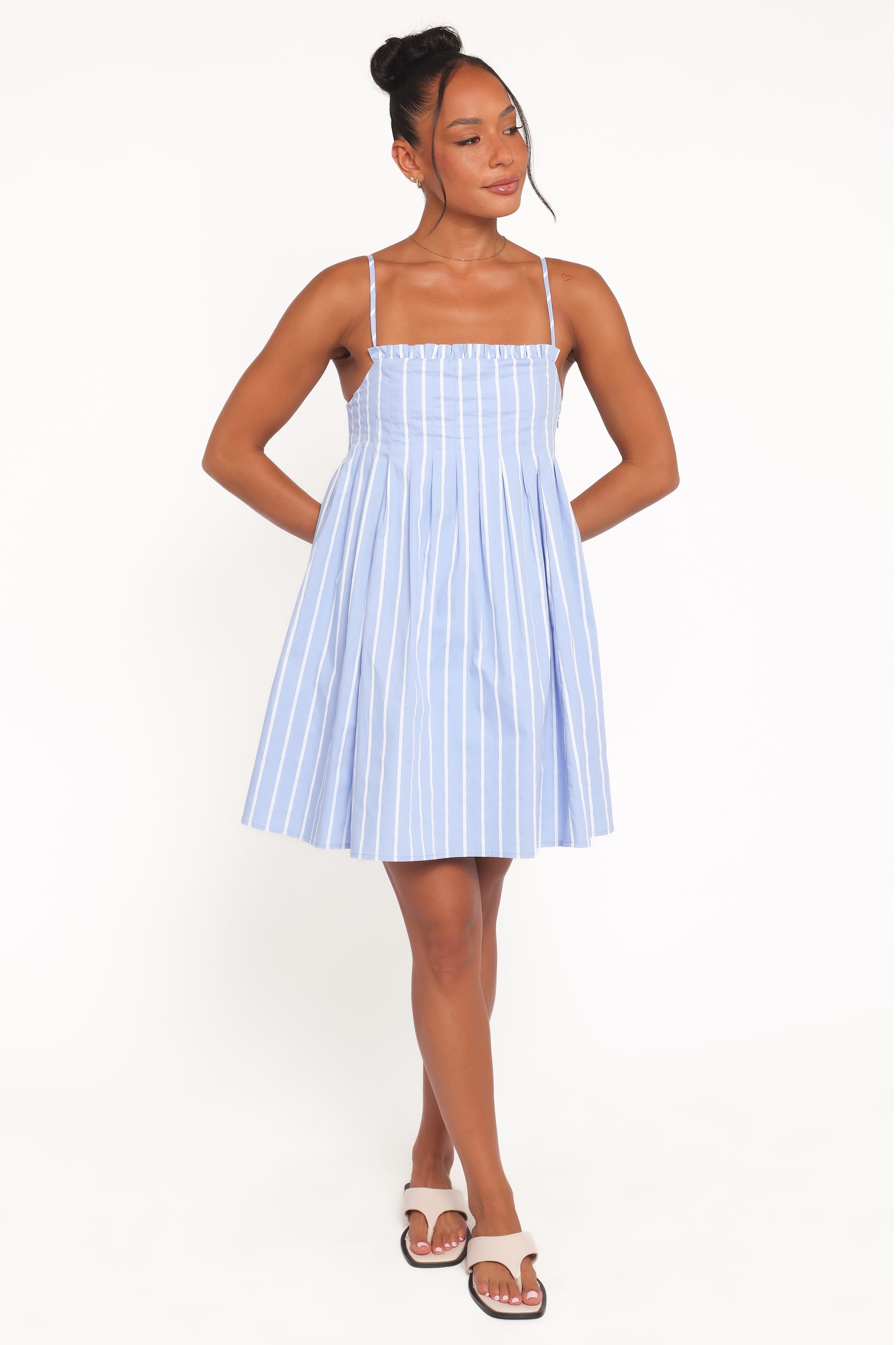 Petal and Pup USA DRESSES Cole Mini Dress - Blue Stripe