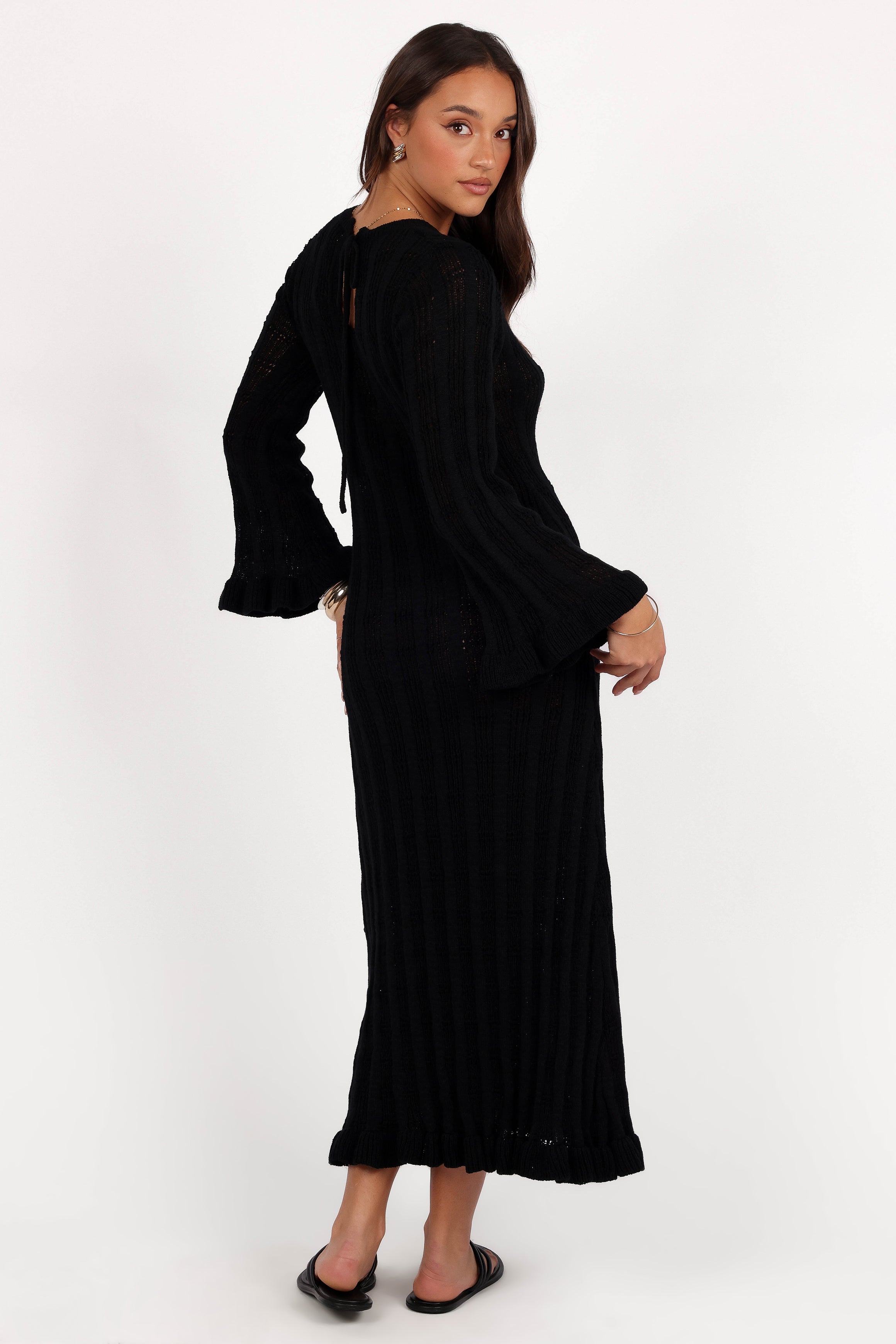 Petal and Pup USA DRESSES Colter Long Sleeve Maxi Dress - Black