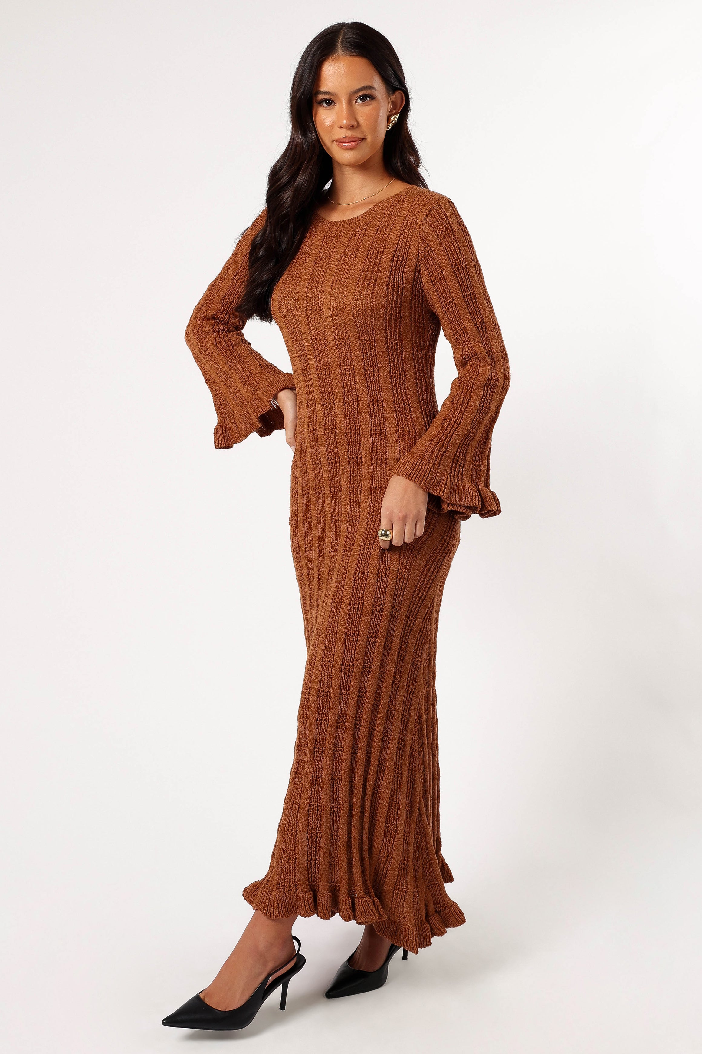 Colter Long Sleeve Maxi Dress - Bronze | Petal & Pup USA Colter Long Sleeve Maxi Dress - Bronze | Petal & Pup USA