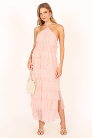 Petal and Pup USA DRESSES Colton Halterneck Maxi Dress - Pink