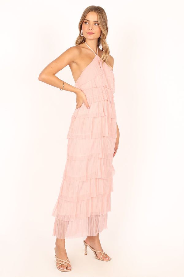 Petal and Pup USA DRESSES Colton Halterneck Maxi Dress - Pink