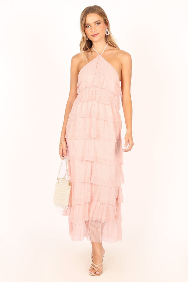 Petal and Pup USA DRESSES Colton Halterneck Maxi Dress - Pink