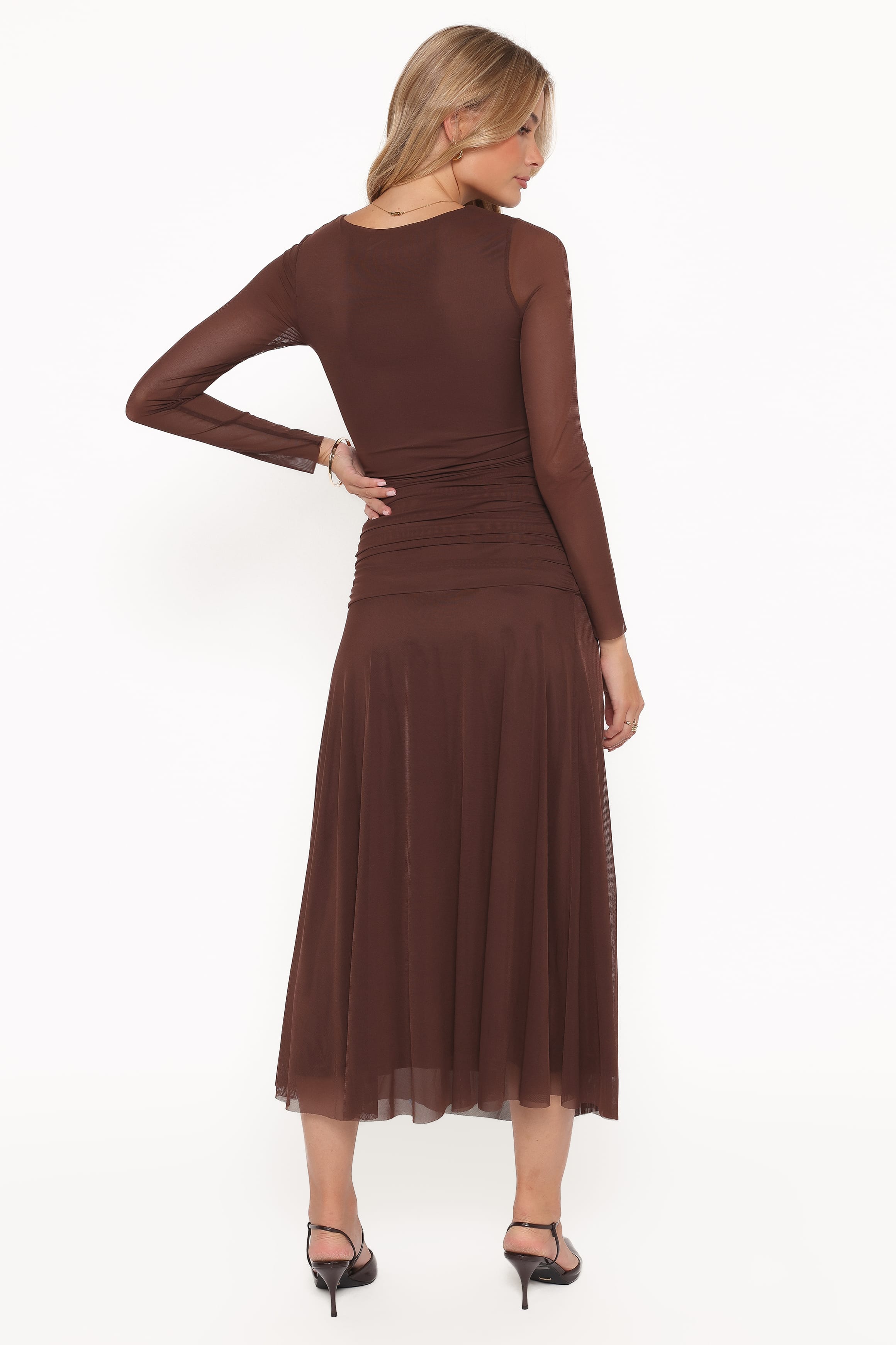 Petal and Pup USA DRESSES Colton Long Sleeve Maxi Dress - Brown