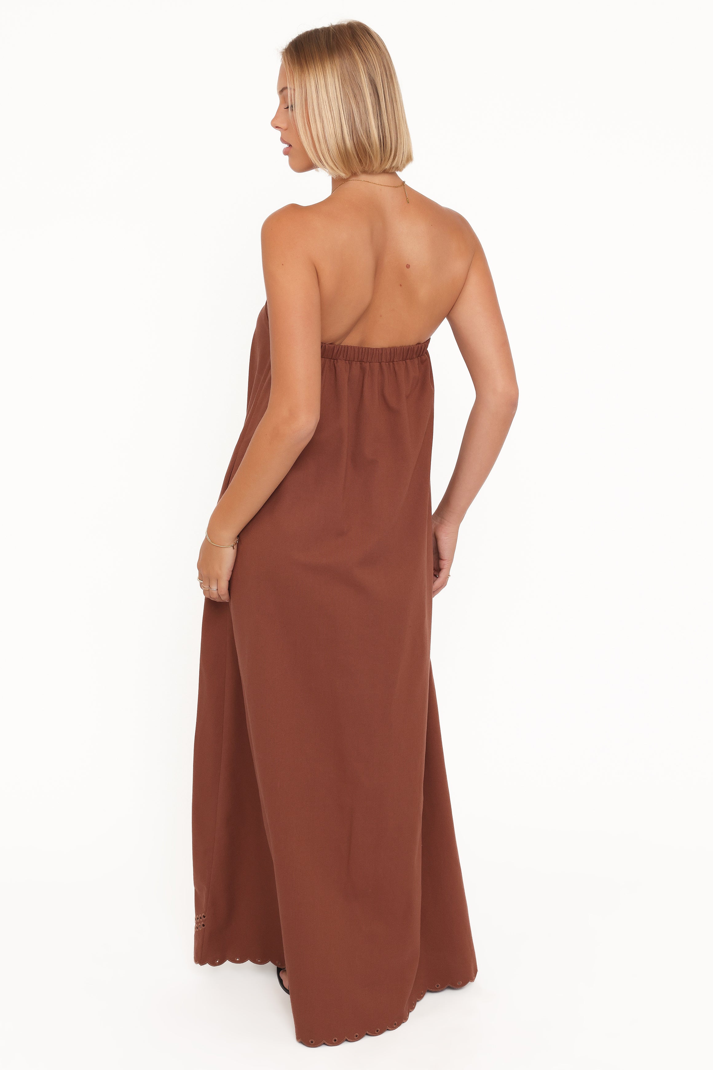 Petal and Pup USA DRESSES Como Strapless Maxi Dress - Brown