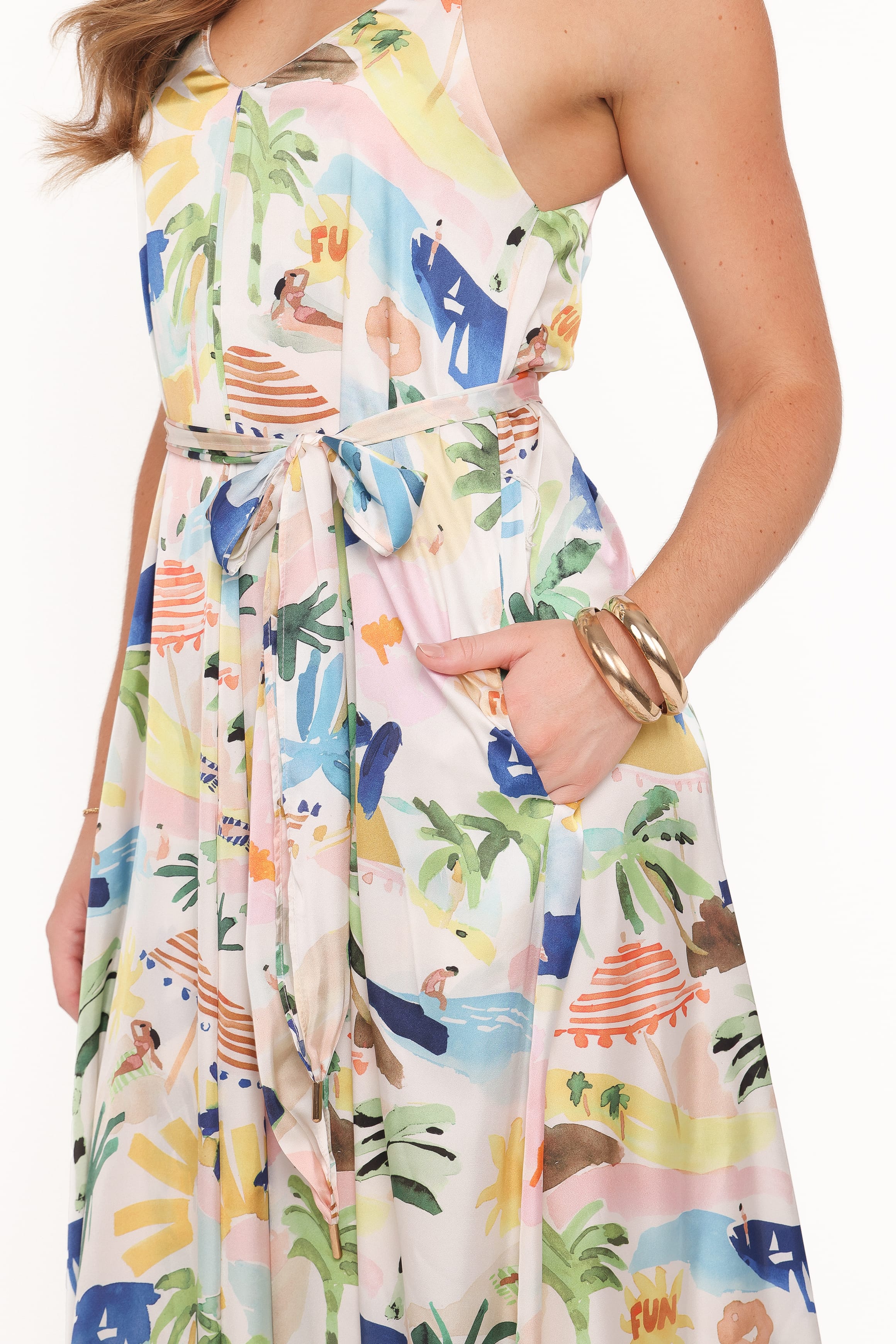 Petal and Pup USA DRESSES Coralee Maxi Dress - Cream Resort Isle