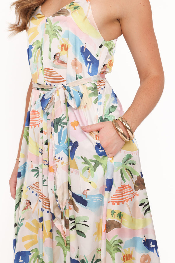 Petal and Pup USA DRESSES Coralee Maxi Dress - Cream Resort Isle