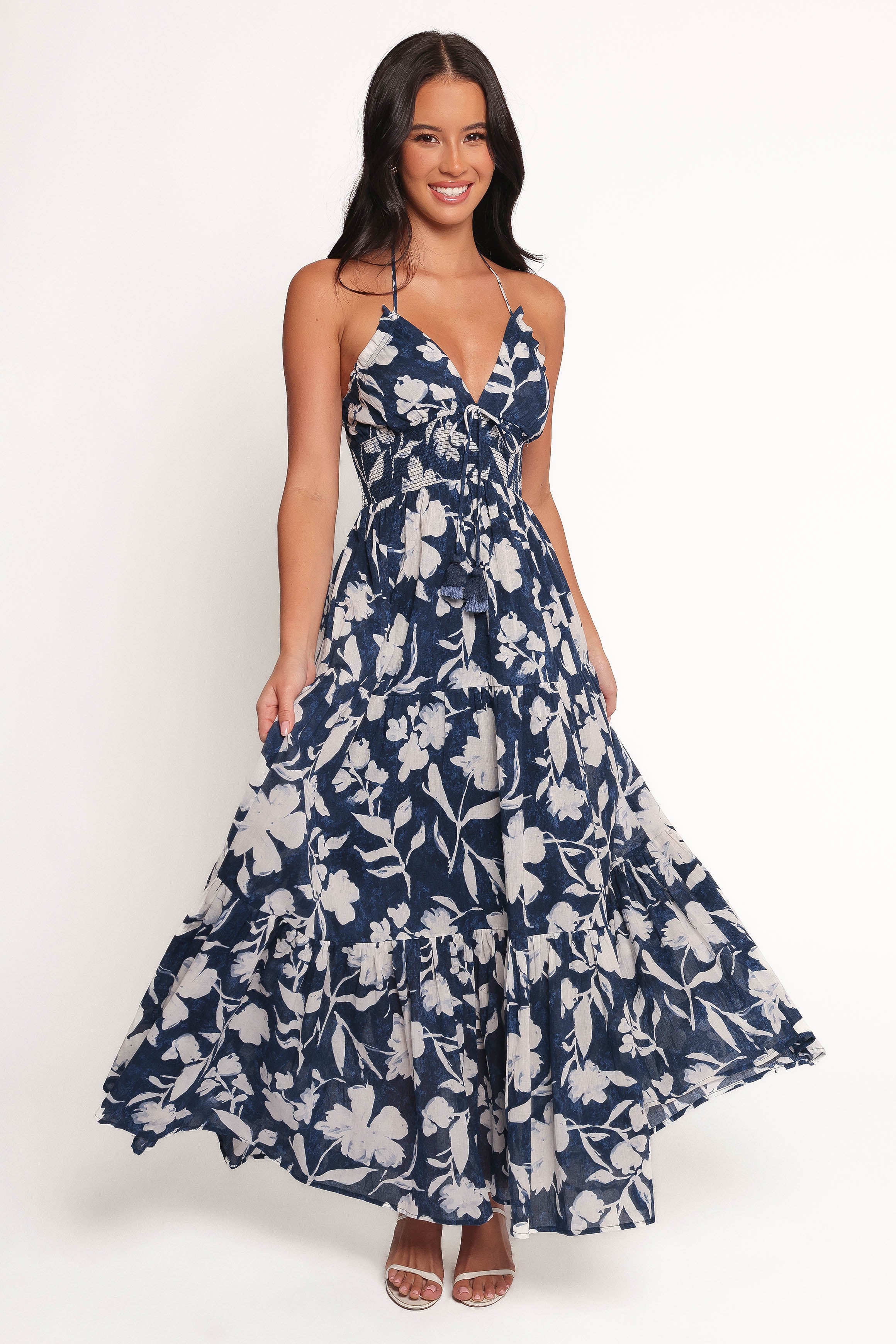 Petal and Pup USA DRESSES Coralie Maxi Dress - Navy Peony