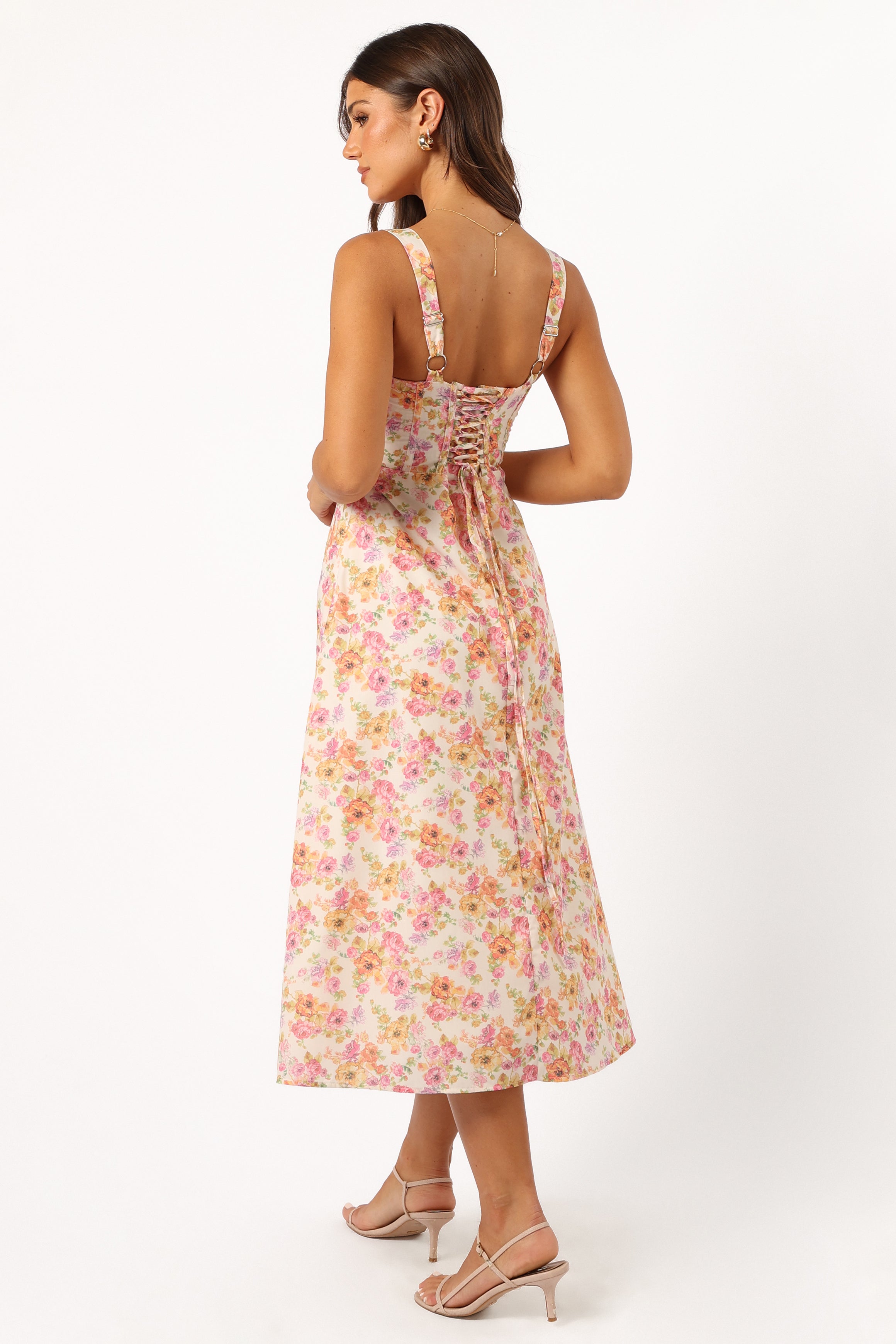 Petal and Pup USA DRESSES Cosima Midi Dress - Pink Floral