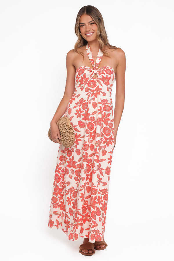 Petal and Pup USA DRESSES Cottrell Maxi Dress - Red Floral