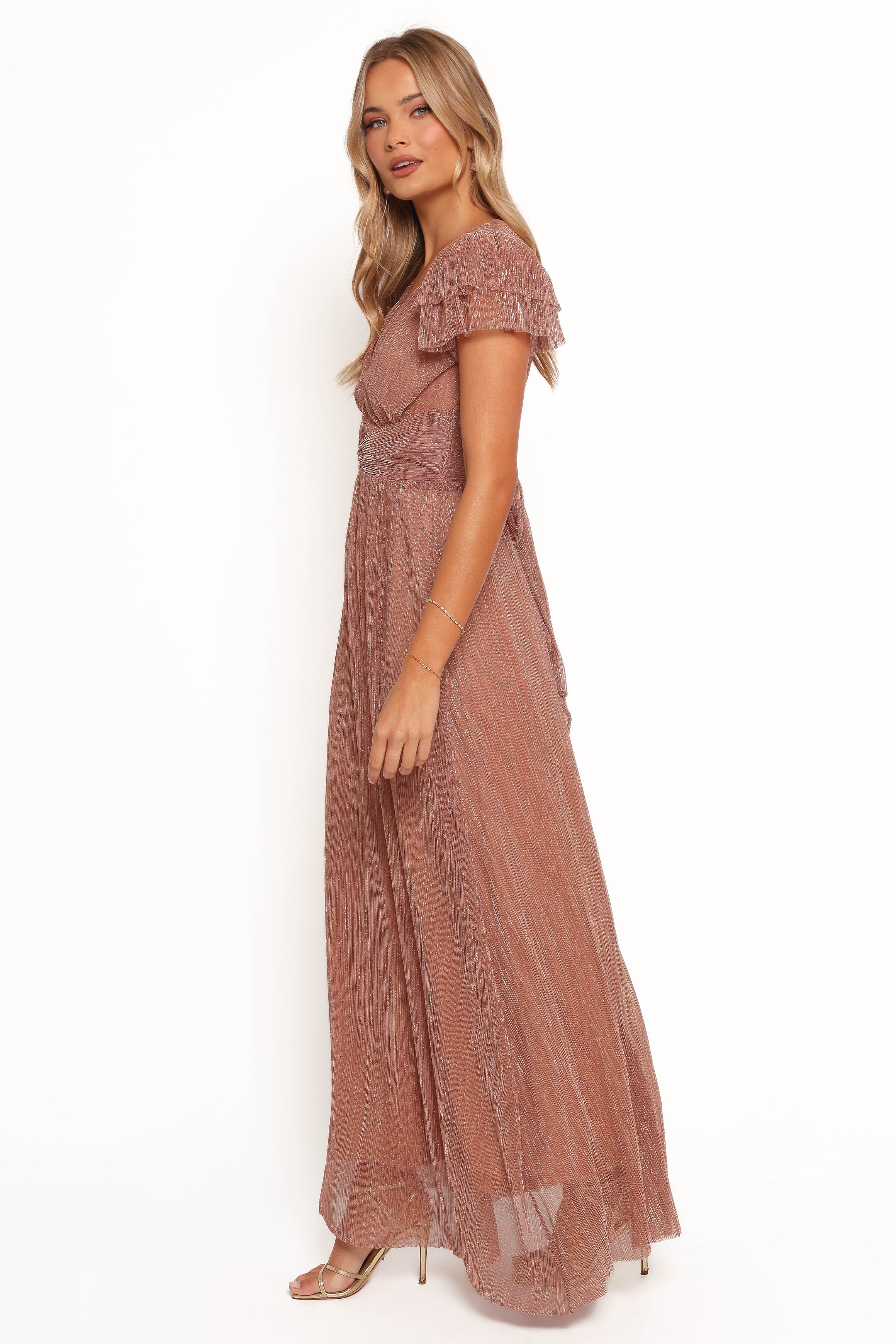 Petal and Pup USA DRESSES Cressida Maxi Dress - Rose Gold