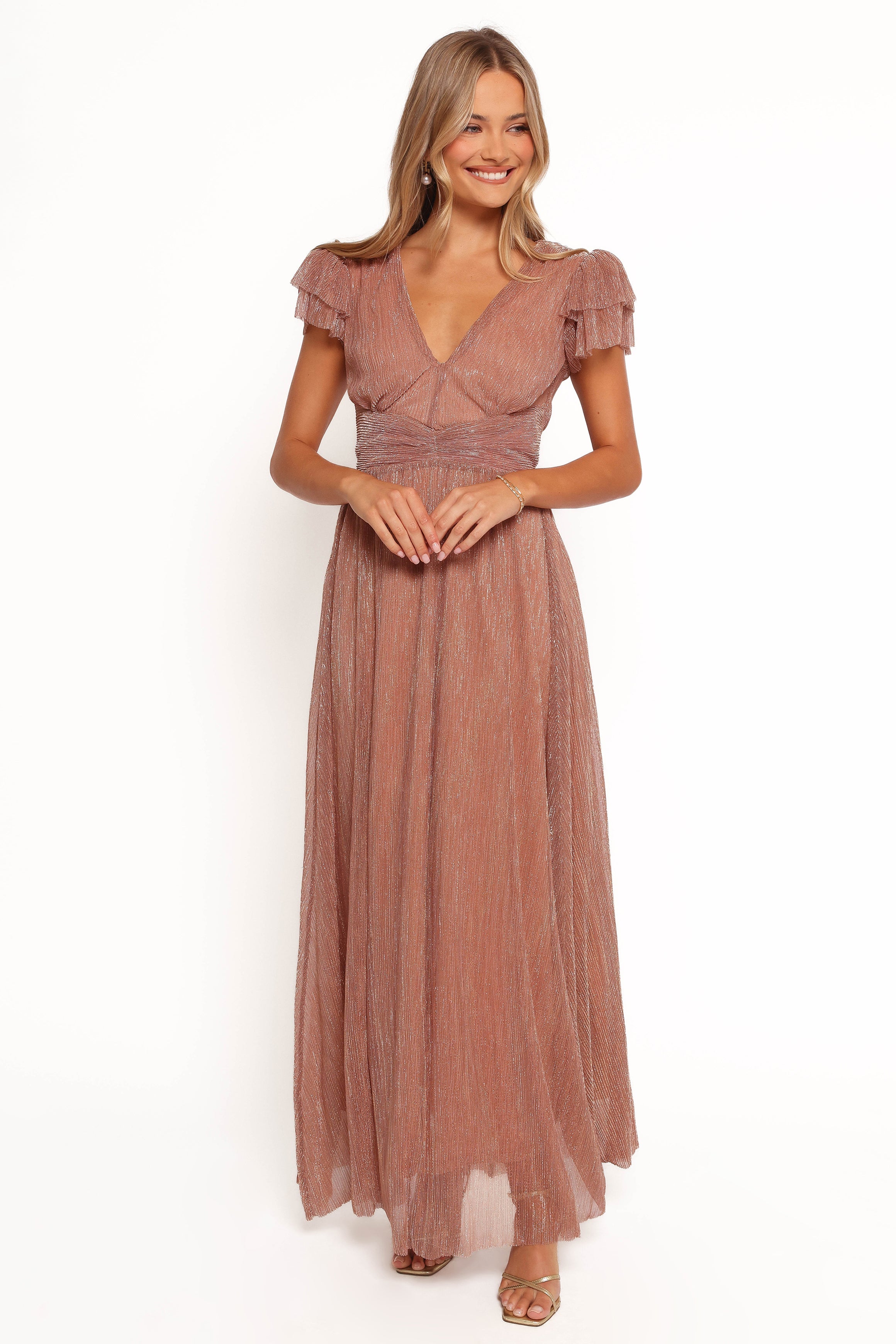 Petal and Pup USA DRESSES Cressida Maxi Dress - Rose Gold