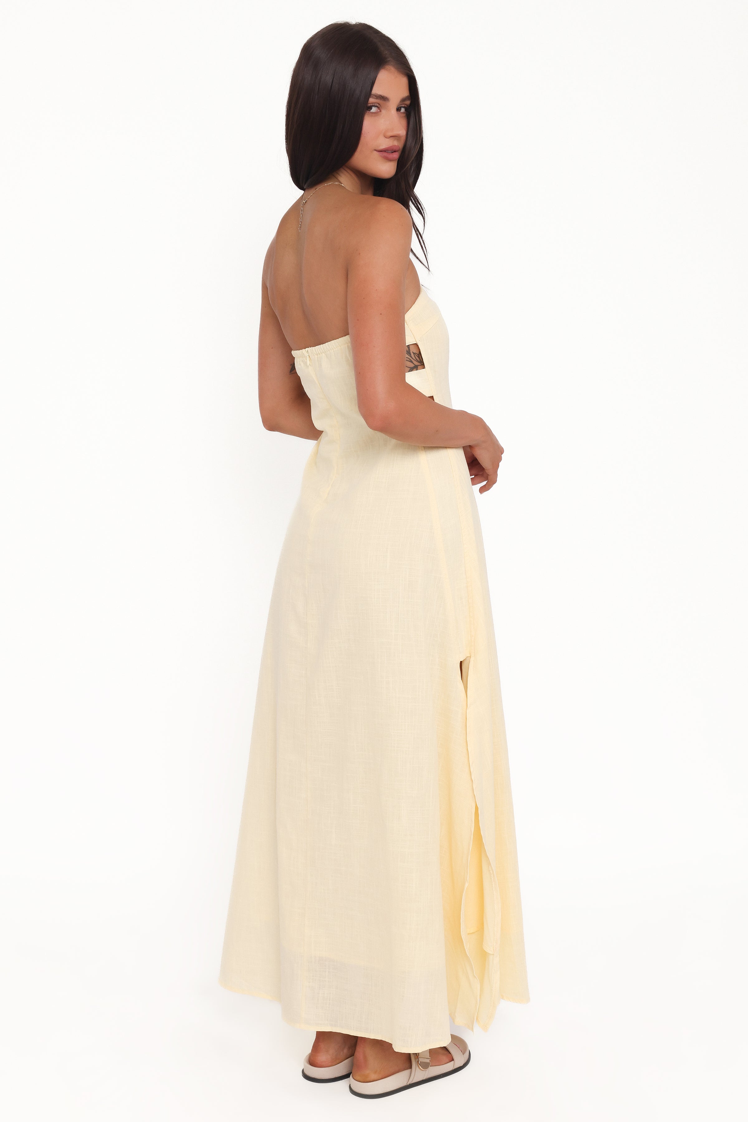 Petal and Pup USA DRESSES Cyrus Strapless Maxi Dress - Butter Yellow