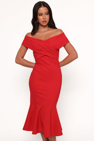 Petal and Pup USA DRESSES Dailene Midi Dress - Red
