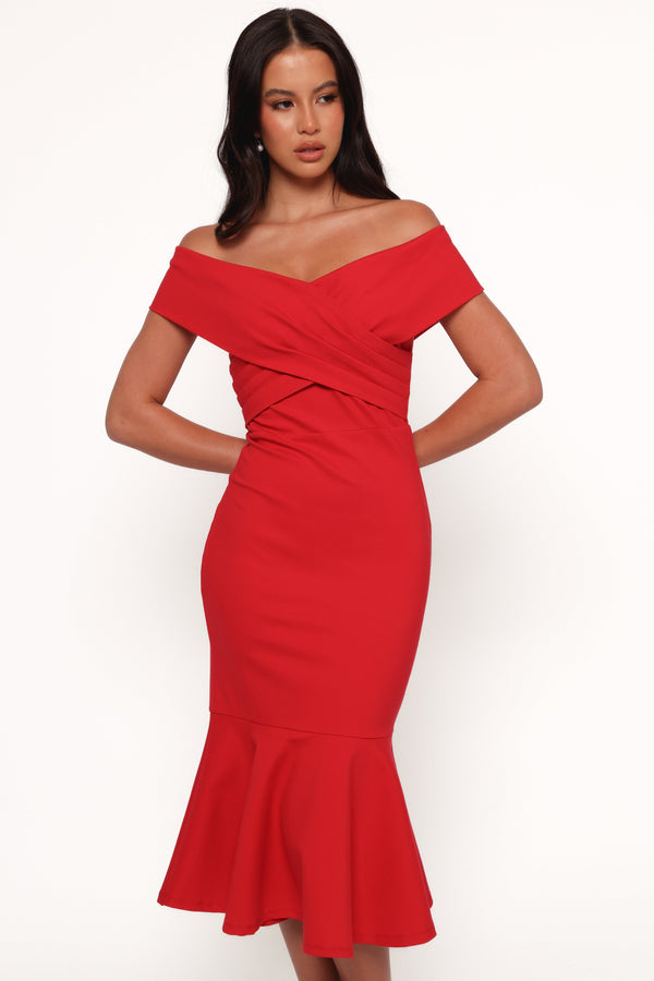 Petal and Pup USA DRESSES Dailene Midi Dress - Red