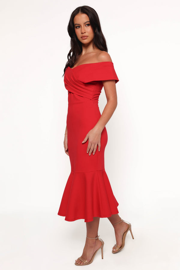 Petal and Pup USA DRESSES Dailene Midi Dress - Red