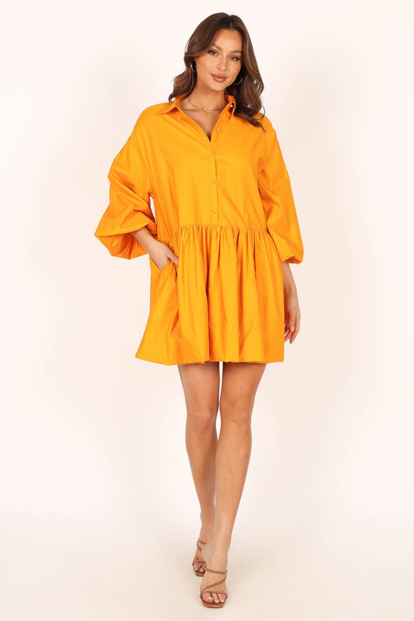 Petal and Pup USA DRESSES Daisy Long Sleeve Mini Dress - Mustard