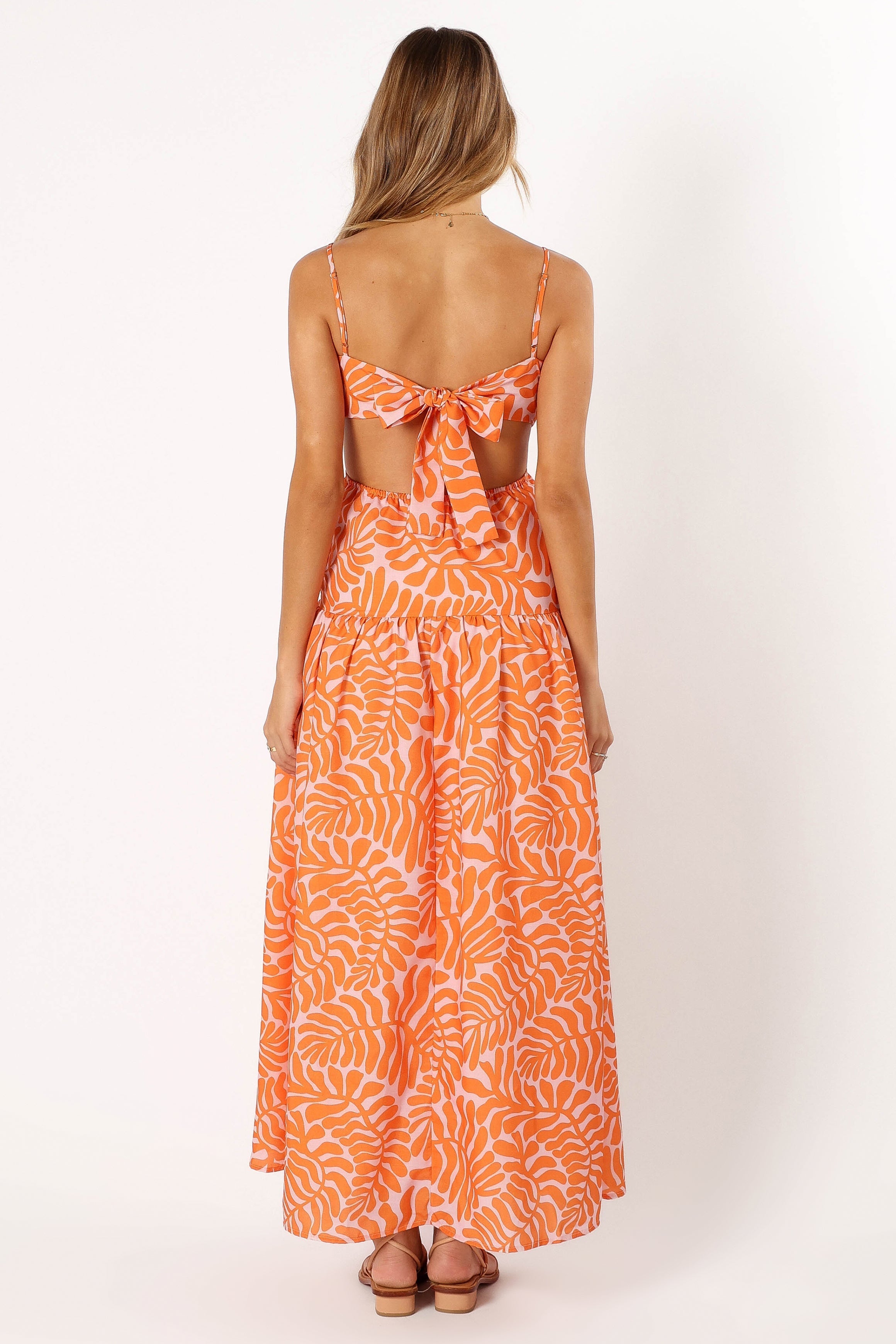Petal and Pup USA DRESSES Dalton Cut Out Maxi Dress - Orange Print