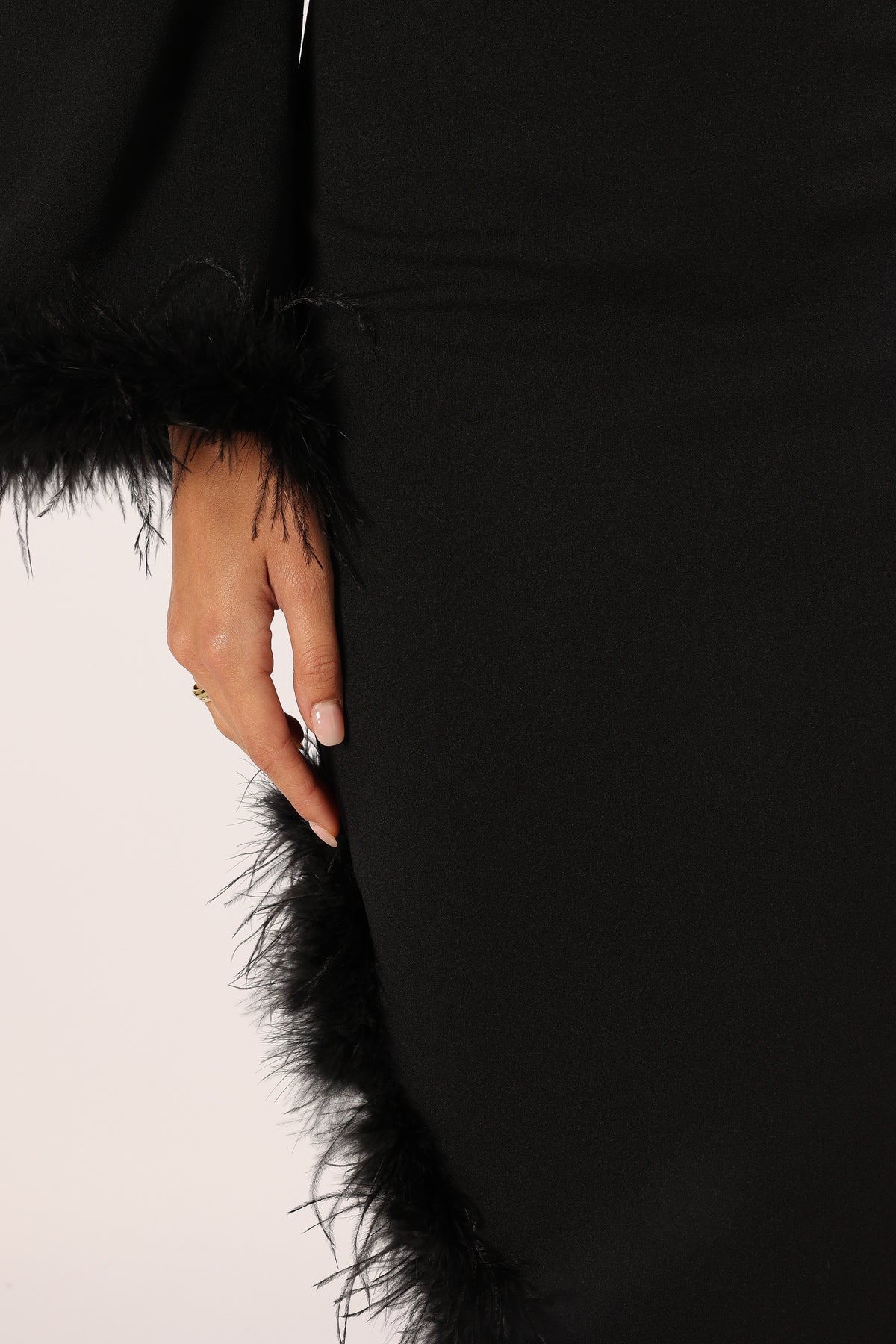 Dame One Shoulder Feather Midi Dress - Black | Petal & Pup USA Dame One Shoulder Feather Midi Dress - Black | Petal & Pup USA