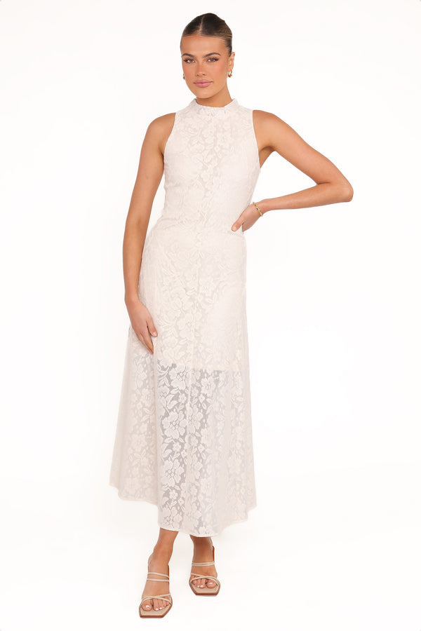 Petal and Pup USA DRESSES Danni Lace Midi Dress - Ecru