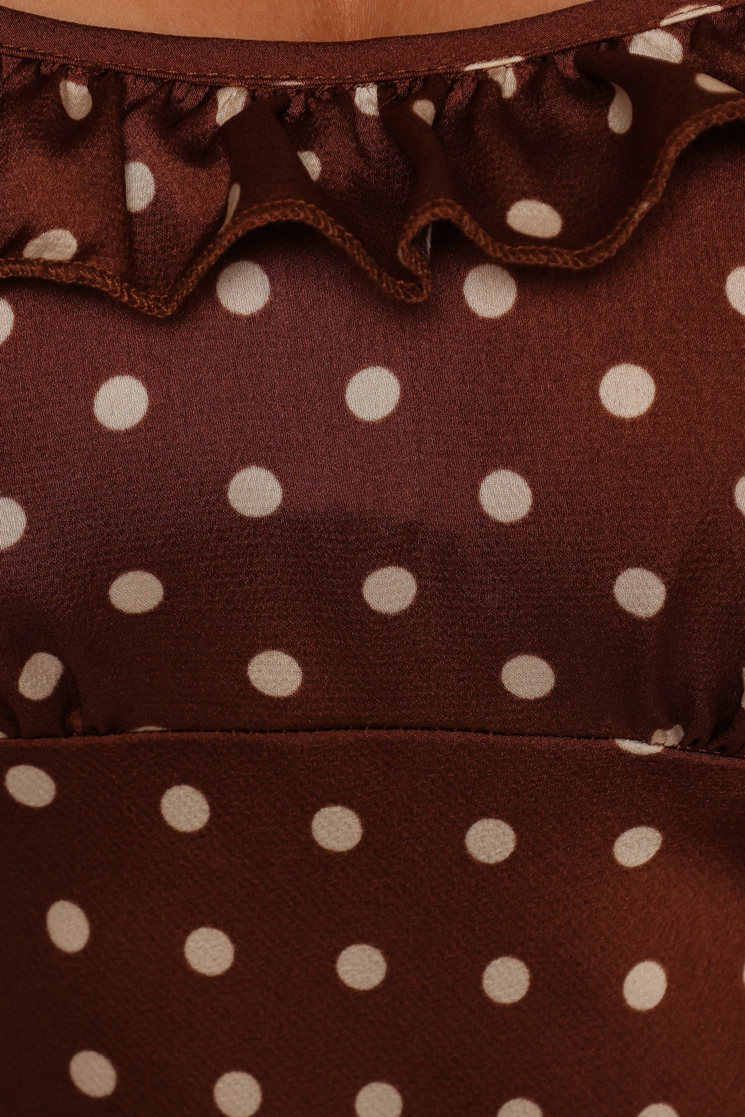 Petal and Pup USA DRESSES Dara Midi Dress - Brown Polka Dot
