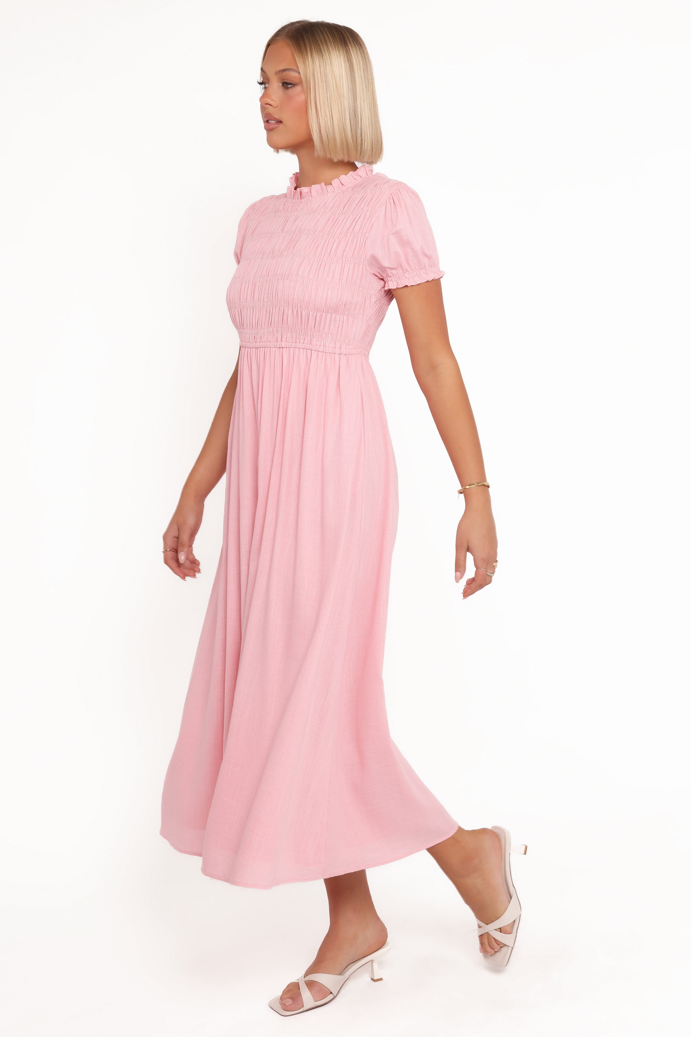 Petal and Pup USA DRESSES Darla Puff Sleeve Dress - Pink