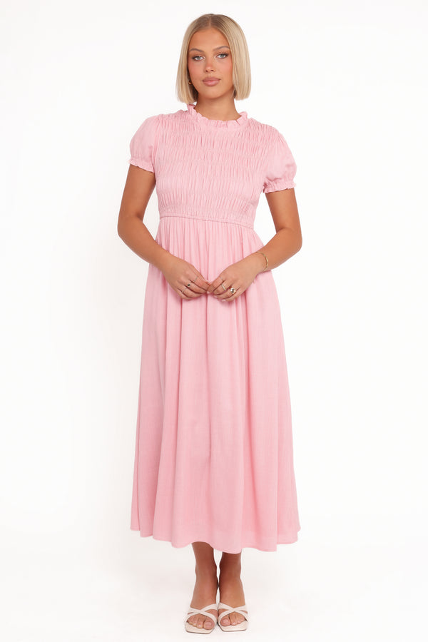 Petal and Pup USA DRESSES Darla Puff Sleeve Dress - Pink