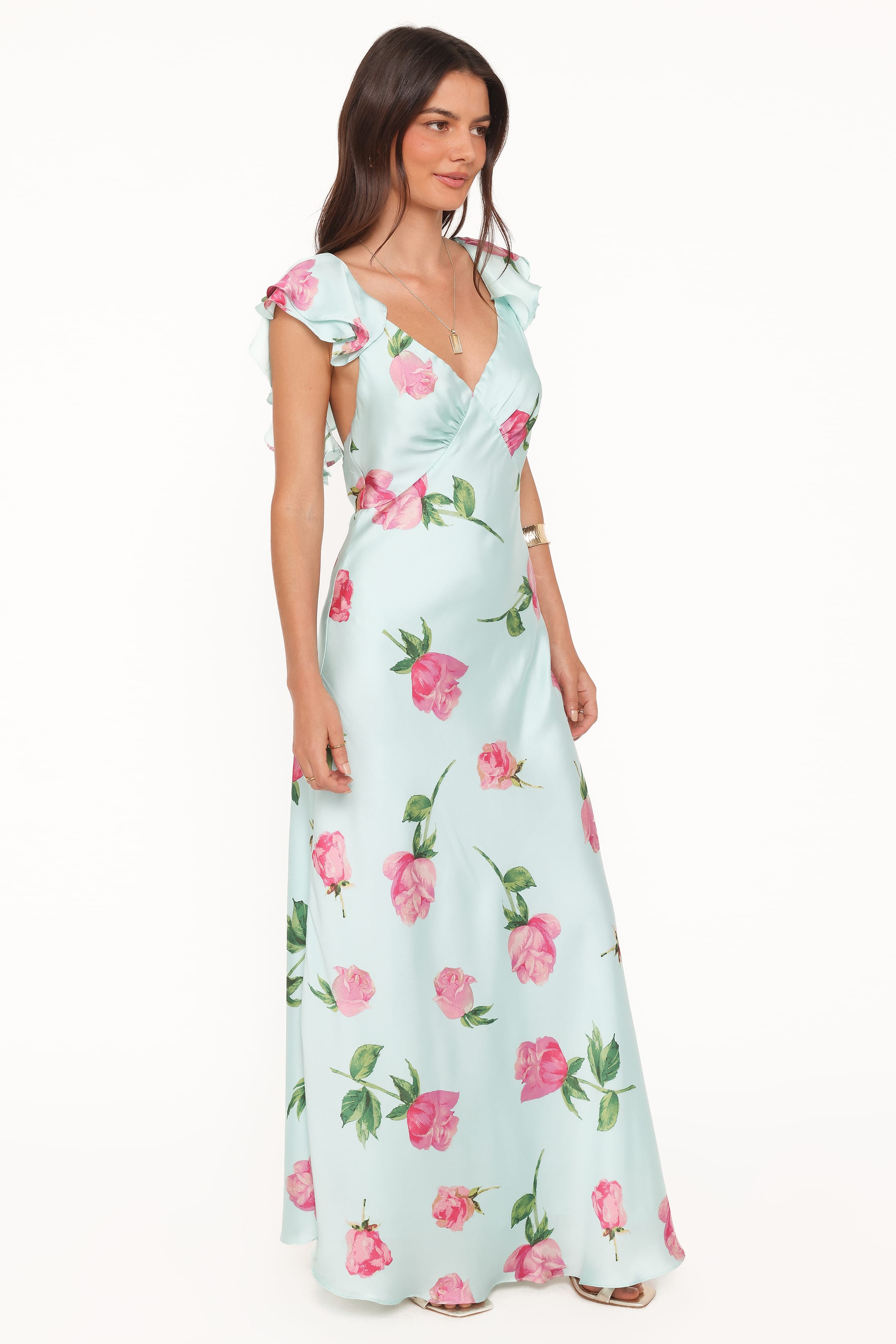 Petal and Pup USA DRESSES Darling Maxi Dress - Rose Mint Floral