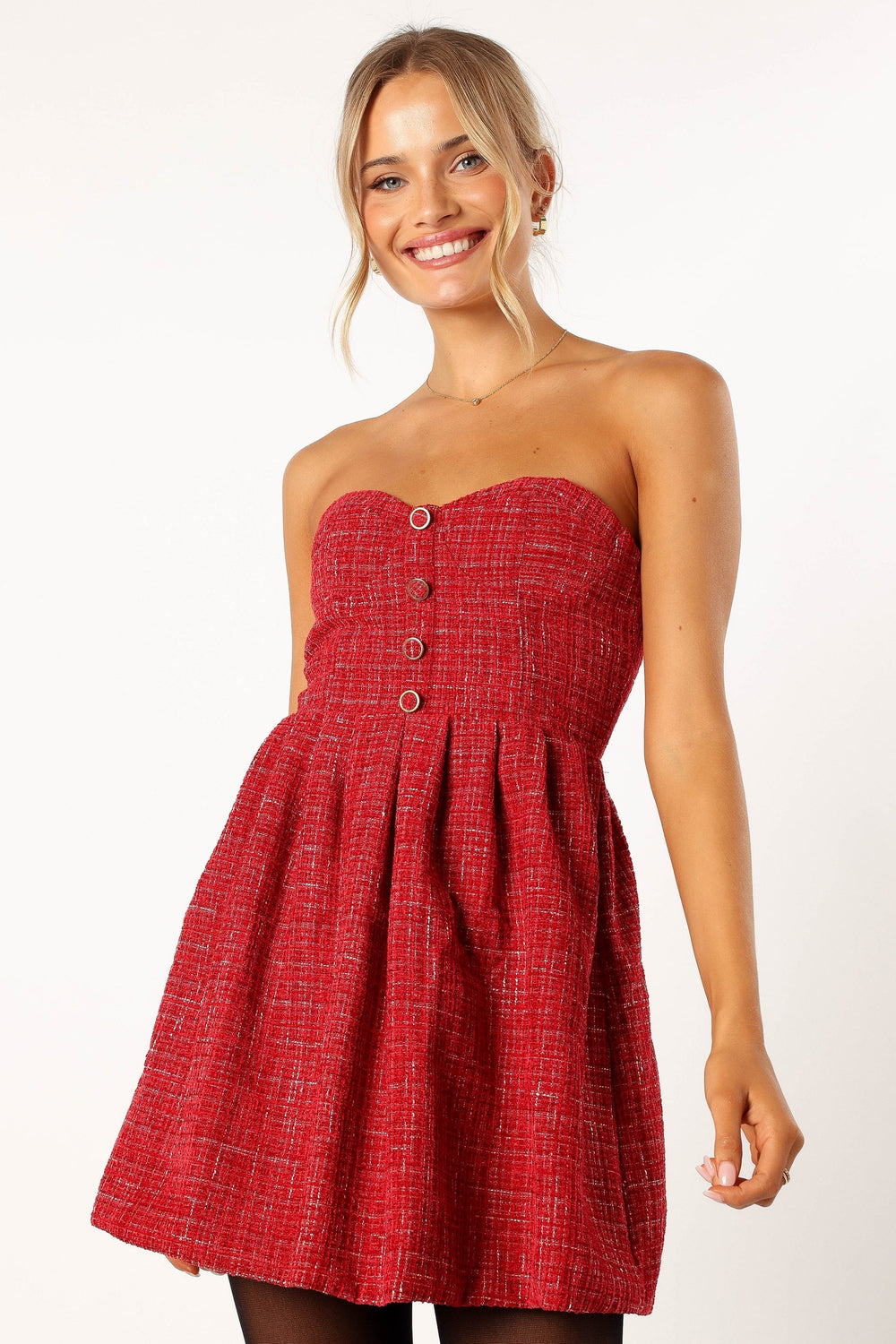 Petal and Pup USA DRESSES Dasher Strapless Mini Dress - Red