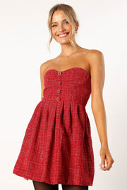 Petal and Pup USA DRESSES Dasher Strapless Mini Dress - Red