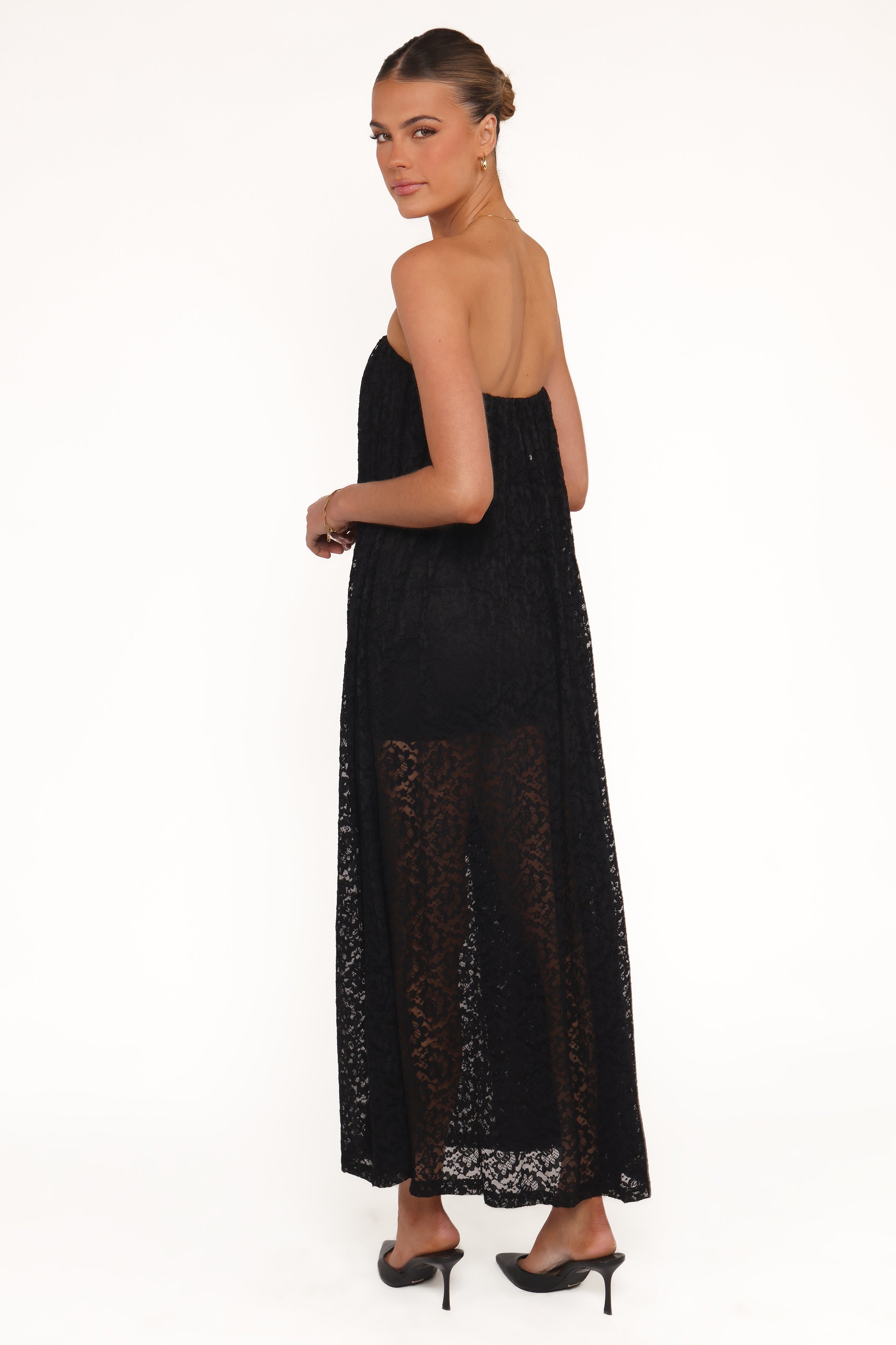 Petal and Pup USA DRESSES Davina Maxi Dress - Black Lace