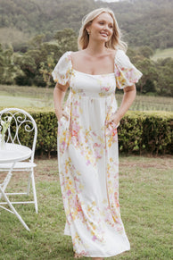 Petal and Pup USA DRESSES Delaney Maxi Dress - Pink Floral