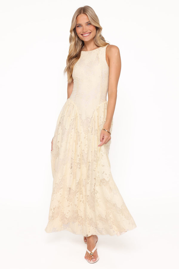 Cyrus Strapless Maxi Dress - Butter Yellow