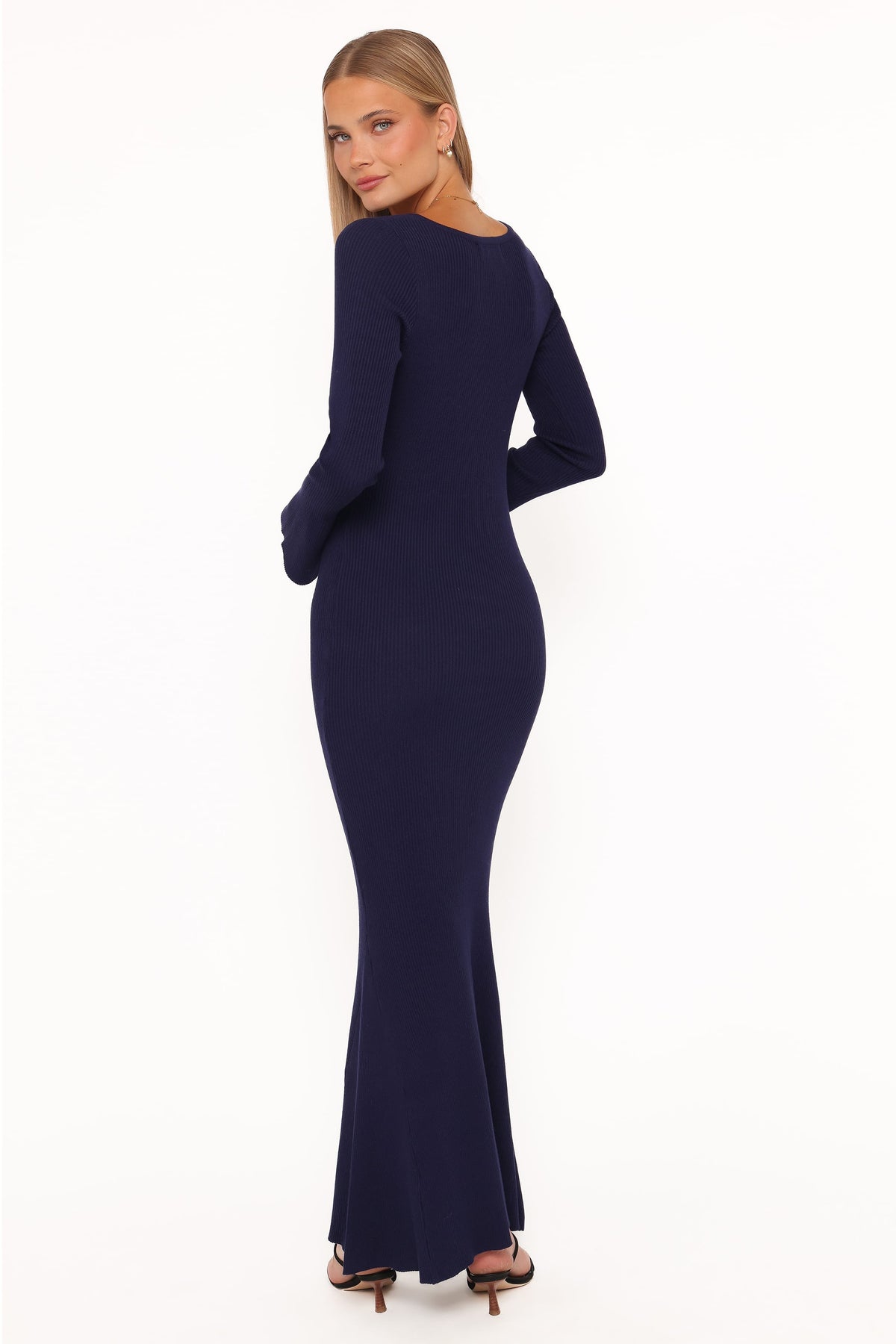 Petal and Pup USA DRESSES Desley Knit Long Sleeve Maxi Dress - Navy