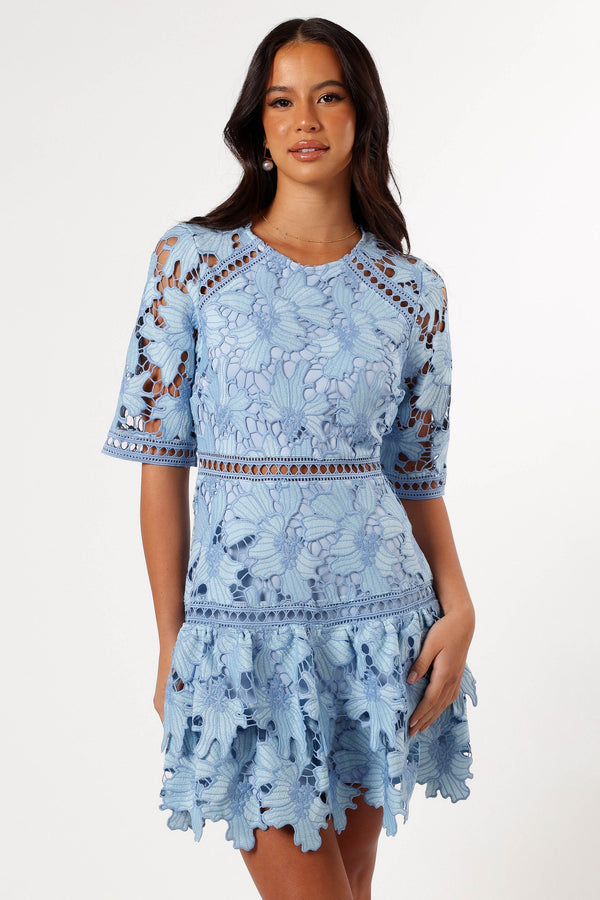 Petal and Pup USA DRESSES Destan Mini Dress - Blue Multi